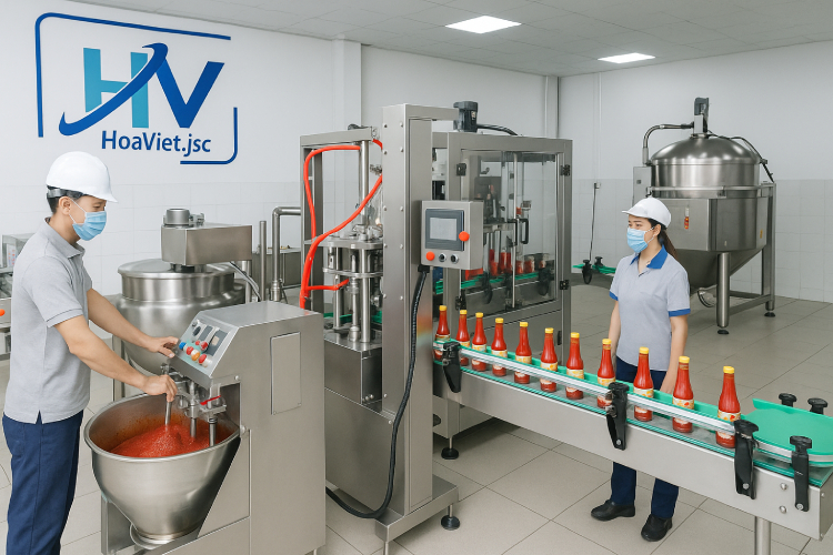 Dây chuyền sản xuất tương ớt, tương cà